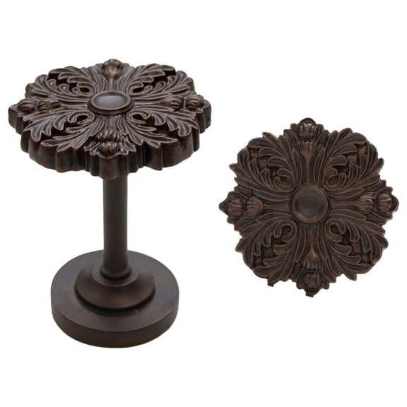 Urbanest Medallion Curtain Holdback – Elegant Drapery Tieback, Farmhouse Drapery Hardware for Stylish Window Treatments, 2 Pieces, Mahogany