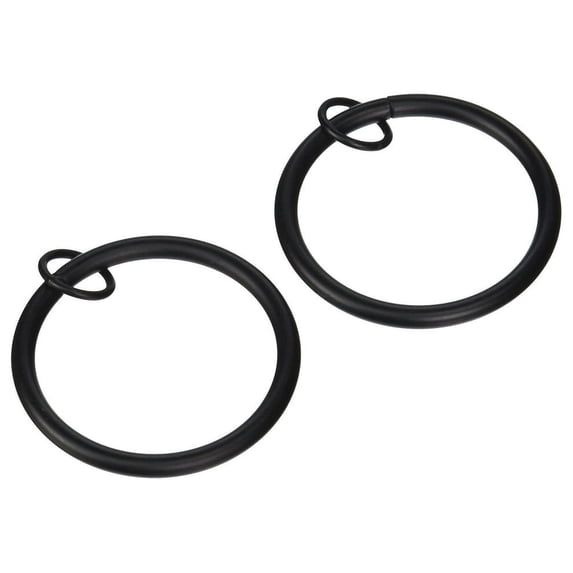 Urbanest 2" Metal Curtain Rod Rings with Eyelets, Fits up to 1.5″ Rod – Durable Drapery Rings for Smooth Gliding & Secure Grip, 7 Pieces, Black