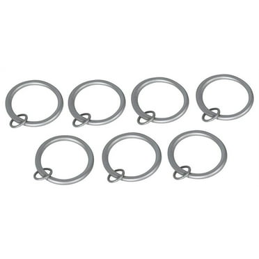 Urbanest Metal Curtain Rings With Eyelets, 2" Diameter, Set of 7, Pewter