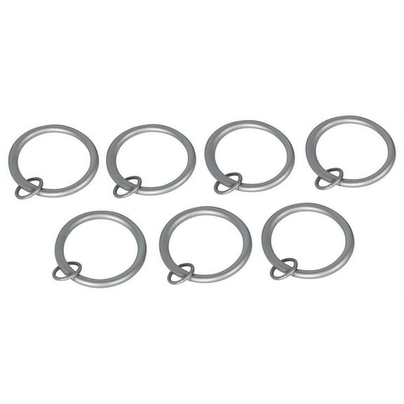 Urbanest 2" Metal Curtain Rod Rings with Eyelets, Fits up to 1.5″ Rod – Durable Drapery Rings for Smooth Gliding & Secure Grip, 7 Pieces, Pewter