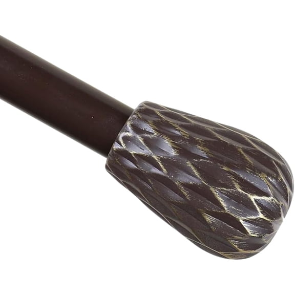 Urbanest Adjustable Single Curtain Rod Set Bronze With Gold Metrico Finials – 1 - Inch Diameter, With Bronze Rod, 84–120 Inches