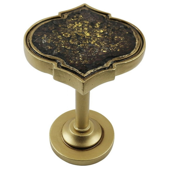 Urbanest Medallion Curtain Holdback – Elegant Drapery Tieback, Farmhouse Drapery Hardware for Stylish Window Treatments, 1 Piece, Gold with Mosaic Glass