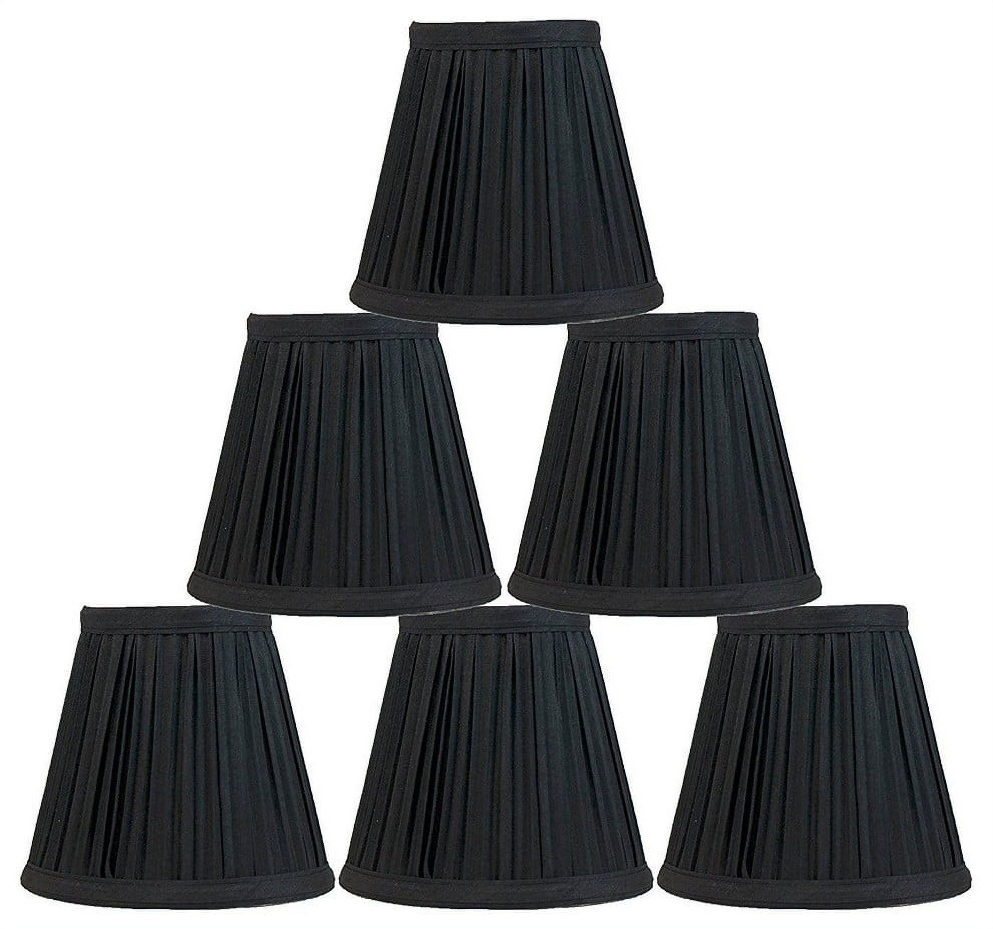 Urbanest Mushroom Pleated Chandelier Lamp Shade, 3x5x4.5", Black, Set