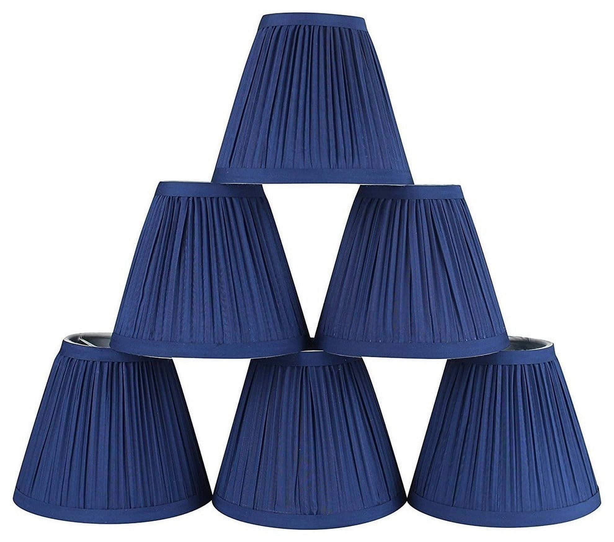 Urbanest Mushroom Pleated Chandelier Lamp Shade, 3x5x4.5", Navy Blue