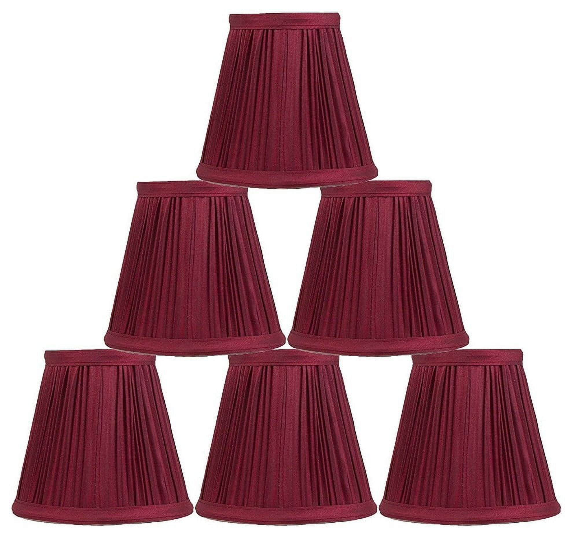 Urbanest Mushroom Pleated Chandelier Lamp Shade, 3x5x4.5", Red, Set of
