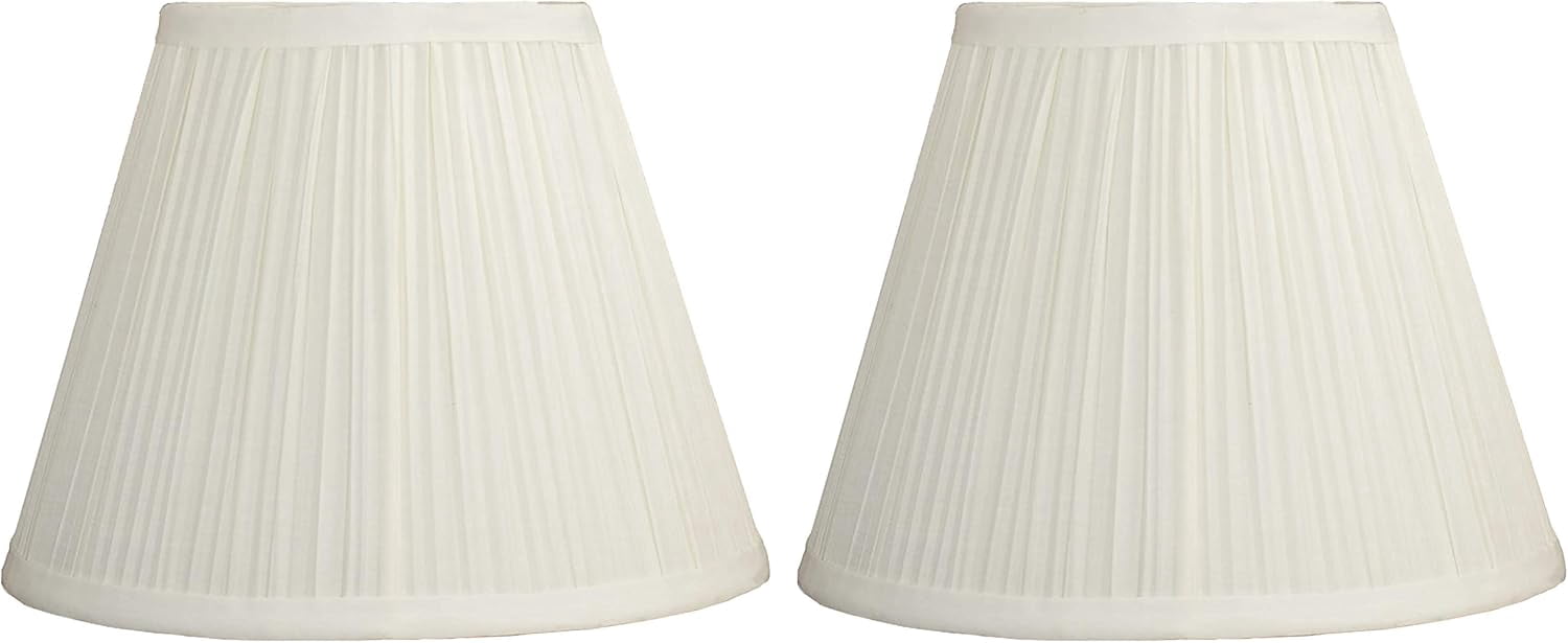 Urbanest Softback Mushroon Pleated Lamp Shade – 5" Top x 9" Bottom x 7" Slant Height – Eggshell Lamp Shade – Classic Softback Lampshade for Table Lamp, Wall Lamp & Accent Lighting - 2 Pieces