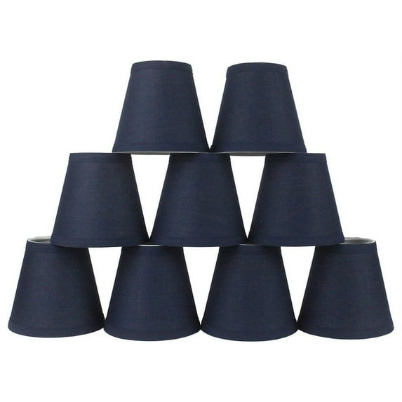 Urbanest Navy Blue Cotton Chandelier Lamp Shade, 3x6x5", Set of 9