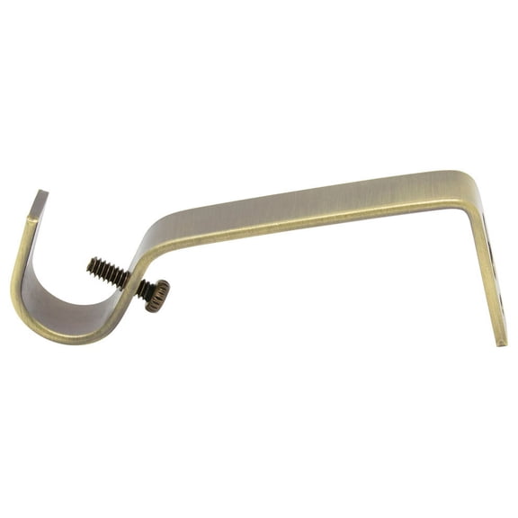 Urbanest Single Curtain Rod Bracket for 3/4" Drapery Rod, Non-Adjustable Wall Mount Curtain Rod Holder, Heavy-Duty Metal Curtain Hardware, 1 Pc, Antique Brass