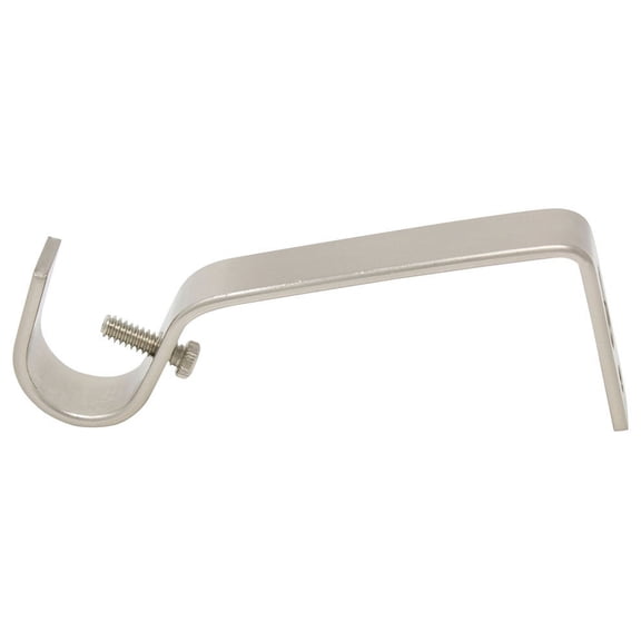 Urbanest Single Curtain Rod Bracket for 3/4" Drapery Rod, Non-Adjustable Wall Mount Curtain Rod Holder, Heavy-Duty Metal Curtain Hardware, 1 Pc, Nickel