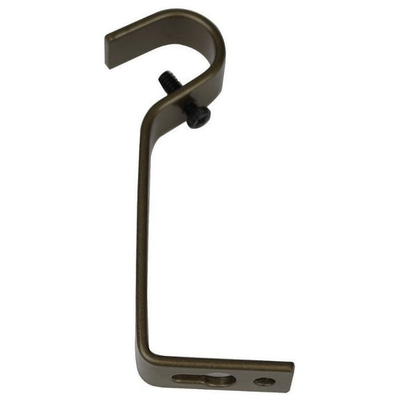 Urbanest Single Curtain Rod Bracket for 3/4" and 5/8" Drapery Rod, Non-Adjustable Wall Mount Curtain Rod Holder, Heavy-Duty Metal Curtain Hardware, 2 Pcs, Pewter