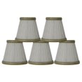 thumbnail image 1 of Urbanest Off White Bamboo Pleat Chandelier Lamp Shade, 3x5x4.5", Set of 5, 1 of 1
