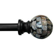 Urbanest Pearl Finial Adjustable Curtain Drapery Rod Set, Heavy Duty, Easy to Install