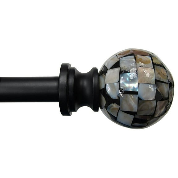 Urbanest Pearl Finial Adjustable Curtain Drapery Rod Set, Heavy Duty, Easy to Install