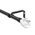 thumbnail image 1 of Urbanest Real Crystal Diamond-cut Elegant Designer Curtain Rod – Solid Metal Rod with Genuine Crystal Finials – 3/4" Adjustable , Heavy-Duty, Decorative, Sparkling Design, 28" to 48", Matte Black, 1 of 6