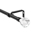 thumbnail image 1 of Urbanest Real Crystal Diamond-cut Elegant Designer Curtain Rod – Solid Metal Rod with Genuine Crystal Finials – 3/4" Adjustable , Heavy-Duty, Decorative, Sparkling Design, 48" to 84", Matte Black, 1 of 6