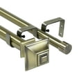 thumbnail image 1 of Urbanest Pila Manhattan 1" 3/4" Double Drapery Curtain Window Rod Set - 28" to 48", Antique Brass, 1 of 6