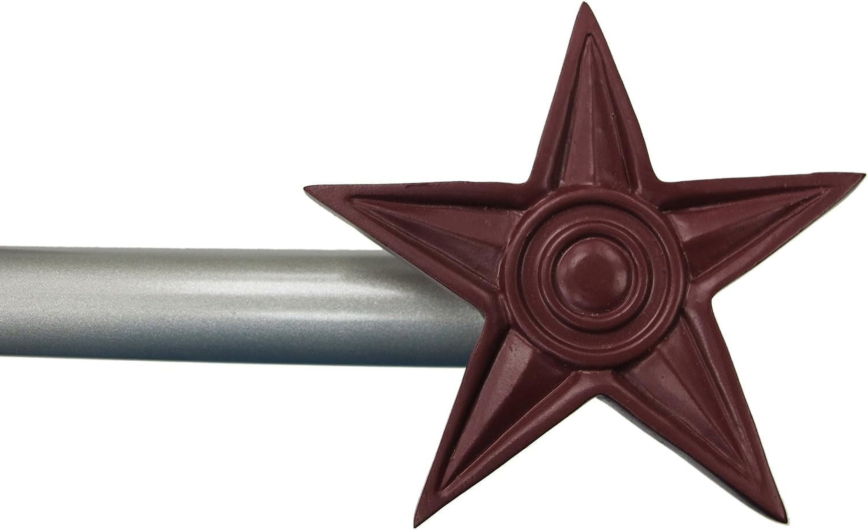 Red Star With Ridgid Edges Urbanest Decorative Window Red Star Curtain Rod, 3/4