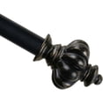 thumbnail image 1 of Urbanest Adjustable Single Curtain Rod Set Burnt Gold Regina Finials – 1 - Inch Diameter, With Black Rod, 48–84 Inches, 1 of 6