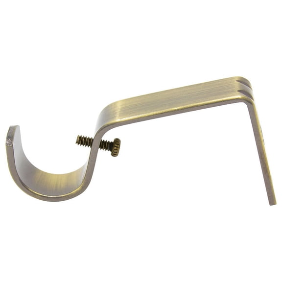 Urbanest Rod Bracket, Non-Adjustable, Fits 1 1/8" Rod, Antique Brass