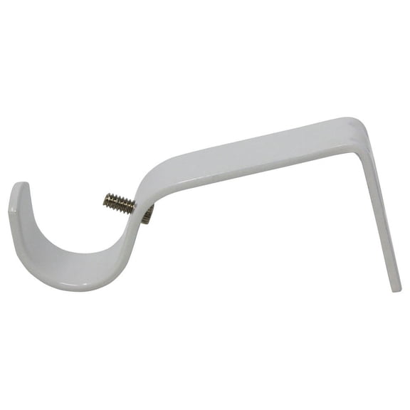 Urbanest Single Curtain Rod Bracket for 1" and 1 1/8" Drapery Rod, Non-Adjustable Wall Mount Curtain Rod Holder, Heavy-Duty Metal Curtain Hardware, 1 Pc, White