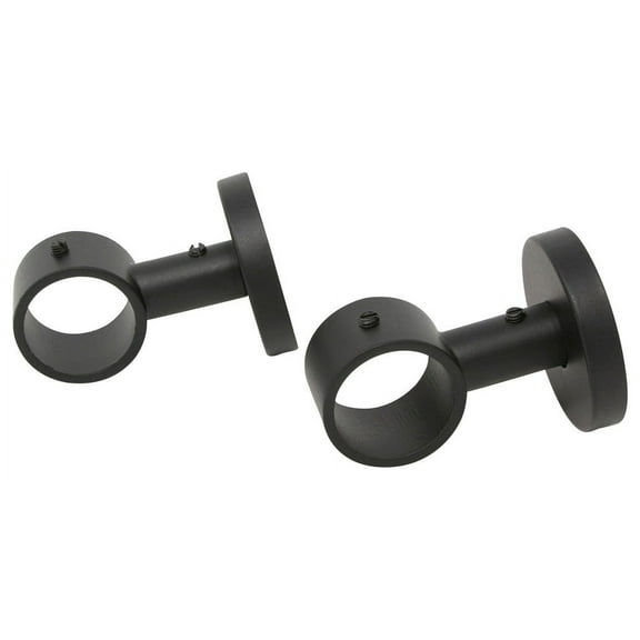 Urbanest Rod Ceiling-Wall Brackets, Fits 1 1/8" Rod, Black, Set of 2
