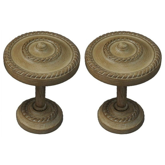 Urbanest Medallion Curtain Holdback – Elegant Drapery Tieback, Farmhouse Drapery Hardware for Stylish Window Treatments, 2 Pieces, Weathered White