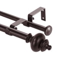 thumbnail image 1 of Urbanest Adjustable Double Curtain Rod Set Metal with Decorative Round Urn Finials, Heavy-Duty, 48"-84", Oil-rubbed Bronze (ORB), 1 of 6
