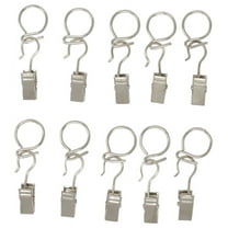 Urbanest 0.5" Metal Curtain Café Rod Rings with Clips, Fits up to 0.5″ Rod – Durable Drapery Rings for Smooth Gliding & Secure Grip, 10 Pieces, Nickel