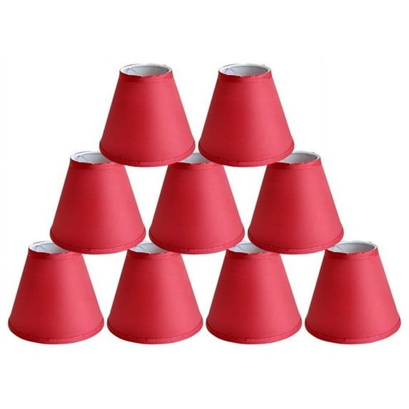Urbanest Satin Chandelier Lamp Shade, 3x6x5", Burgundy, Set of 9