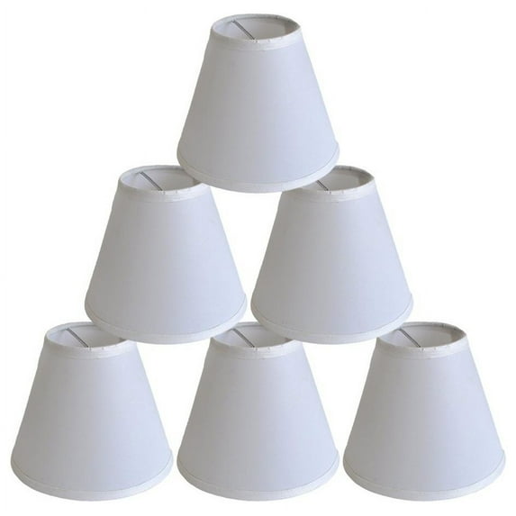 Urbanest Satin Chandelier Lamp Shade, 3x6x5", Off White, Set of 6