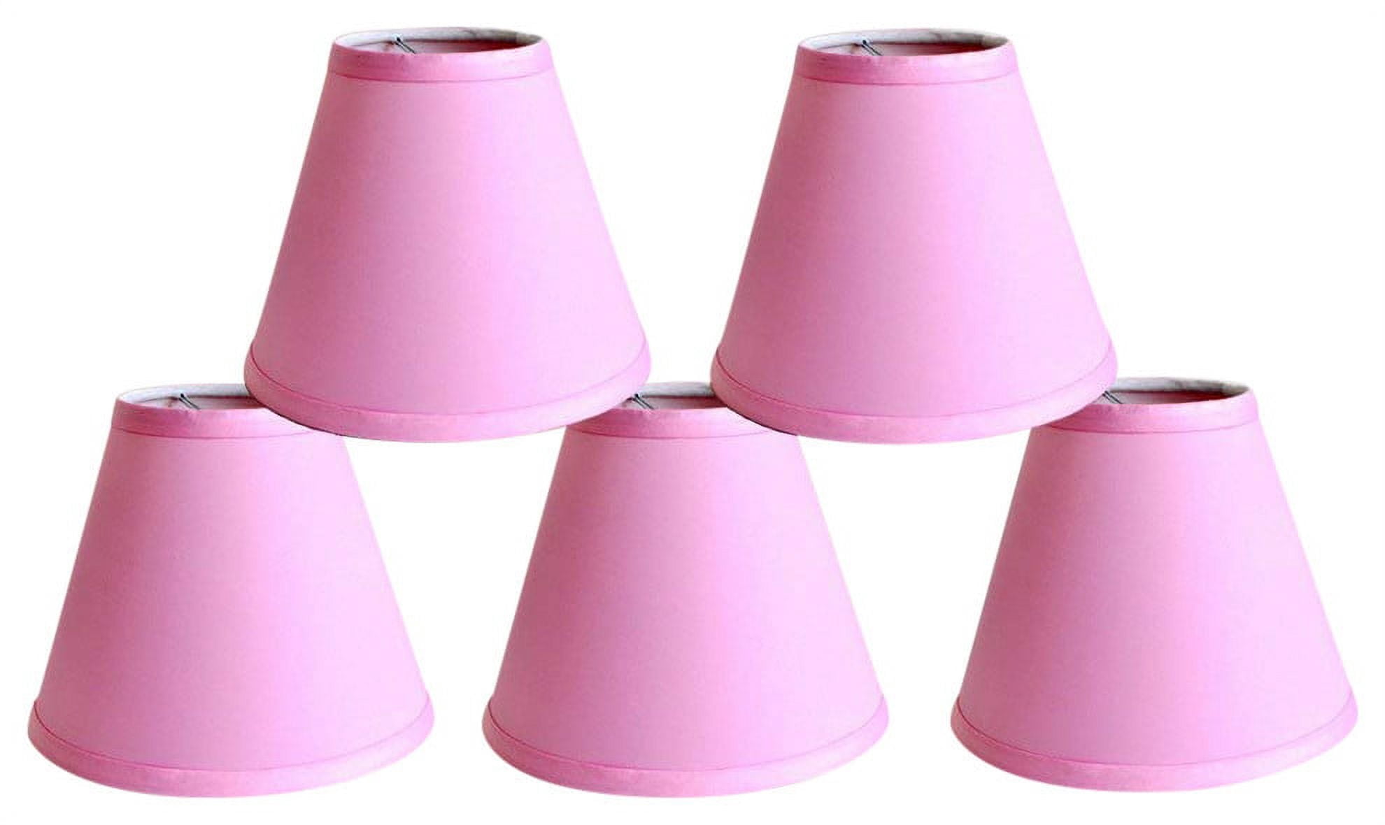 Urbanest Satin Chandelier Clip-on Shade, 3″ Top × 6″ Bottom × 5″ Slant Height – Replacement Lamp Shades for Chandelier, Pendant Light, Wall Sconce & Small Table Lamp, 5-Piece, Pink