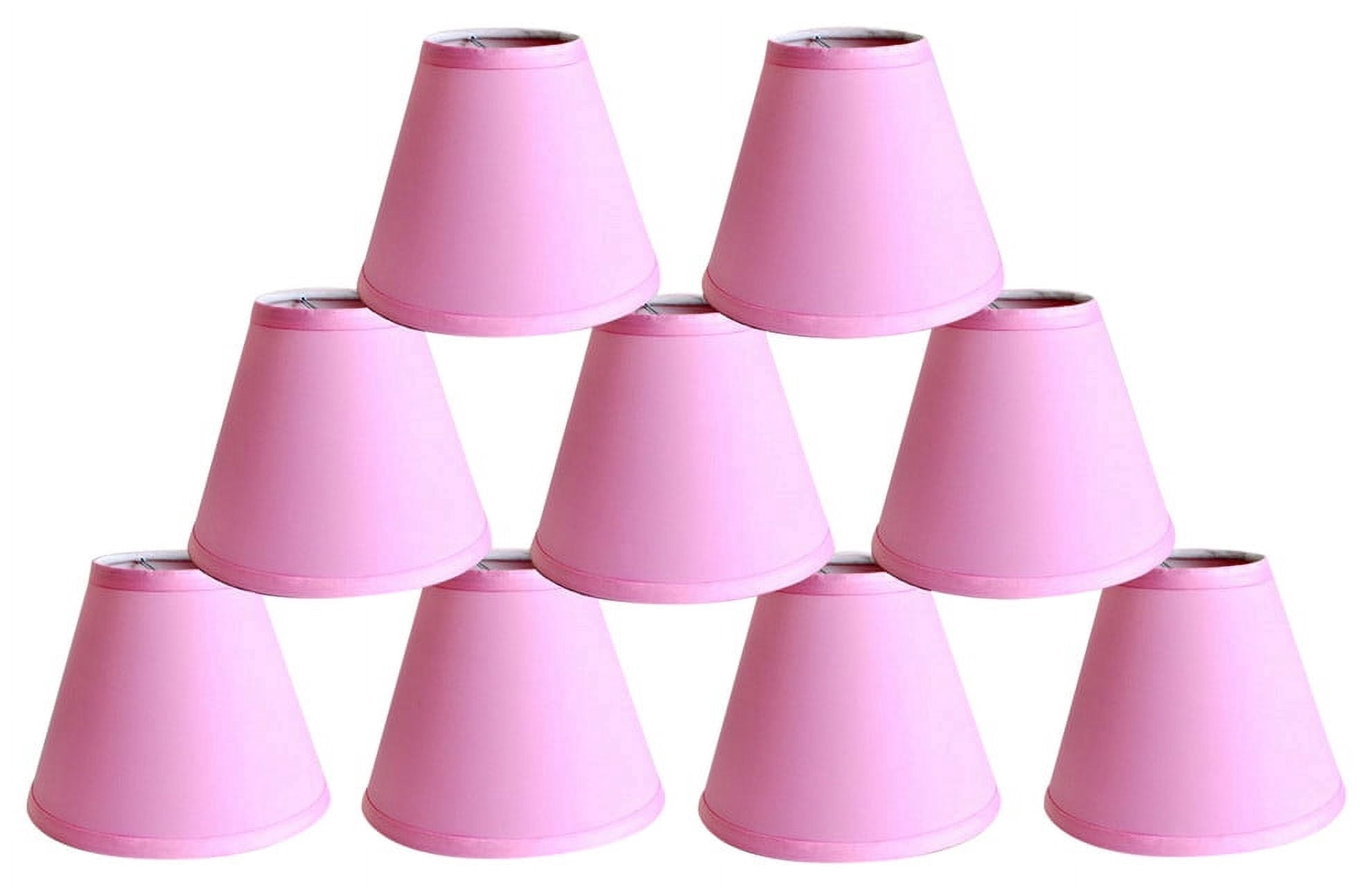 Urbanest Satin Chandelier Clip-on Shade, 3″ Top × 6″ Bottom × 5″ Slant Height – Replacement Lamp Shades for Chandelier, Pendant Light, Wall Sconce & Small Table Lamp, 9-Piece, Pink