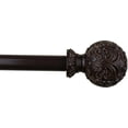 thumbnail image 1 of Urbanest Adjustable Single Curtain Rod Set Mahogany Scroll Ball Finials – 1 - Inch Diameter, With Bronze Rod, 28–48 Inches, 1 of 4