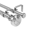 thumbnail image 1 of Urbanest Semplice Flat Button 1" 3/4" Double Drapery Curtain Window Rod Set - 84" to 120", Brushed Steel, 1 of 6