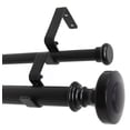 thumbnail image 1 of Urbanest Semplice Flat Button 1" 5/8" Double Drapery Curtain Window Rod Set - 48" to 84", Black, 1 of 3