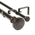 thumbnail image 1 of Urbanest Semplice Flat Button 1" 5/8" Double Drapery Curtain Window Rod Set - 48" to 84", Bronze, 1 of 6