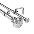 thumbnail image 1 of Urbanest Semplice Flat Button 1" 5/8" Double Drapery Curtain Window Rod Set - 48" to 84", Brushed Steel, 1 of 6