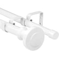 thumbnail image 1 of Urbanest Adjustable Double Curtain Rod Set Semplice Manhattan Finials – 1″ Front & 3/4″ Back Rod With Glossy White Rod, 48–84 Inches, 1 of 6