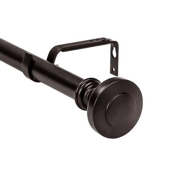 Urbanest 1" Diameter Alloy Steel Designer Single Curtain Rod – Elegant Drapery Hardware, Heavy-Duty Cast Iron Window Treatment Rod, 28" to 48", Oil-rubbed Bronze (ORB)