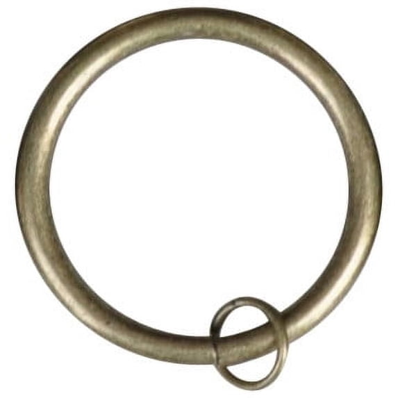 Urbanest 2.5" Metal Curtain Rod Rings with Eyelets, Fits up to 2″ Rod – Durable Drapery Rings for Smooth Gliding & Secure Grip, 16 Pieces, Antique Brass