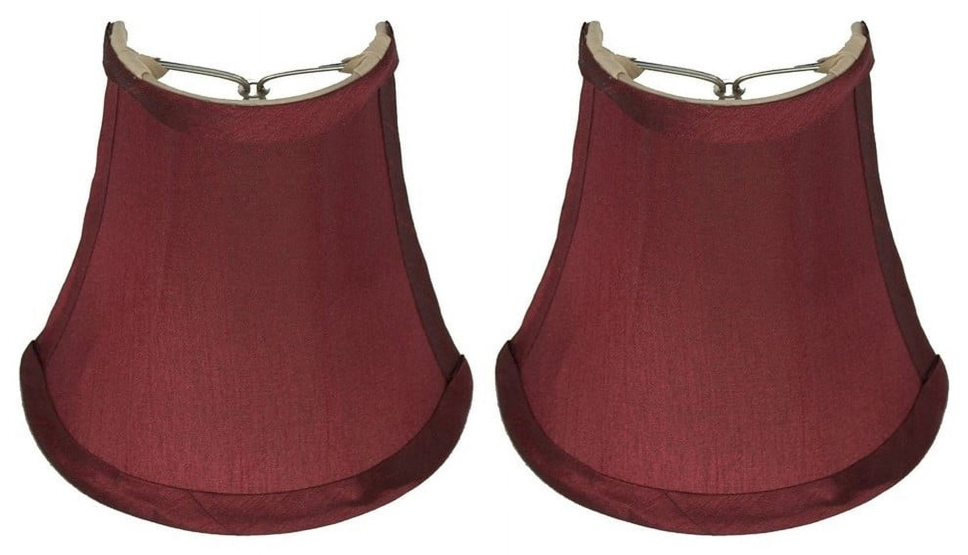Urbanest Half Chandelier Shade, 2.5″ Top × 5″ Bottom × 5″ Slant Height – Replacement Lamp Shades for Chandelier, Pendant Light, Wall Sconce & Small Table Lamp, 2-Piece, Burgundy