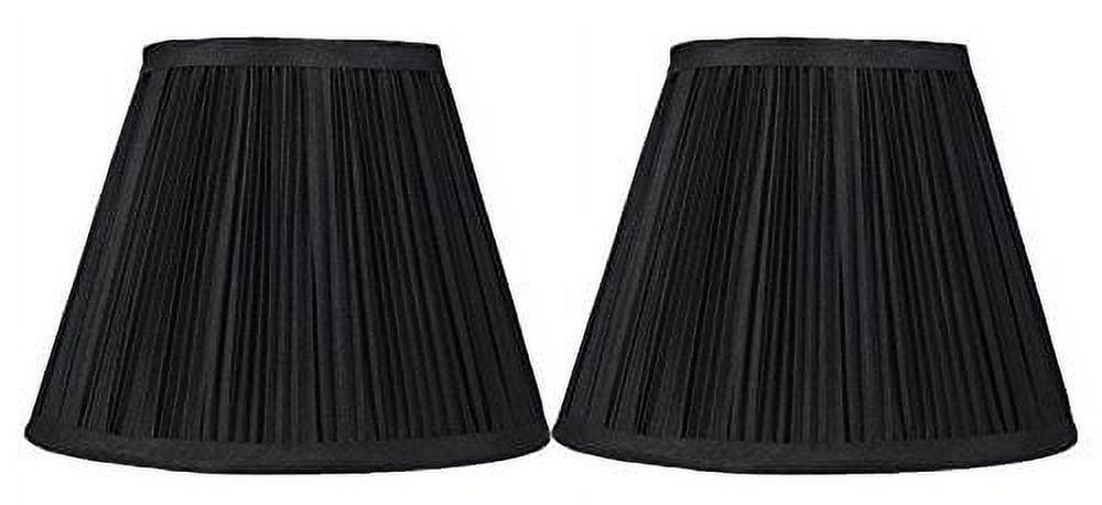 Set of 2 Black Faux Silk Bell Lamp Shades