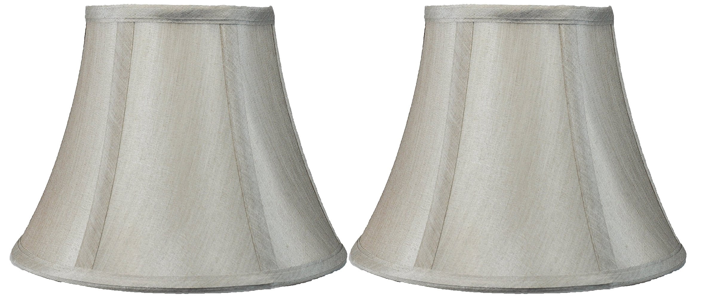 Champagne Faux Silk Bell Lampshades with White Lining