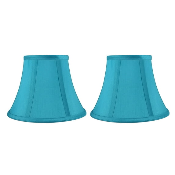 Urbanest Set of 2 Softback Bell Lampshade, Faux Silk, 5-inch by 9-inch by 7-inch, Teal, Spider-fitter
