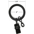 thumbnail image 1 of Urbanest 1" Metal Curtain Rings With Clips and Eyelets, Matte Black, Set of 20, 1 of 6