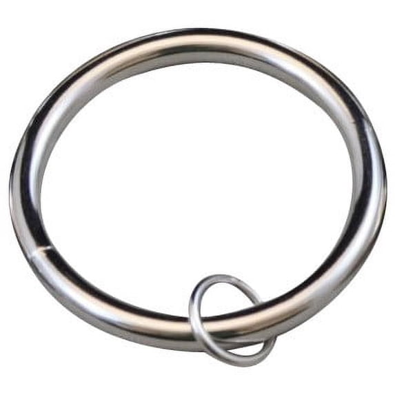 Urbanest Set of 4, 2 1/2" Curtain Rings With Eyelets, Brushed Steel