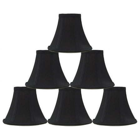 Urbanest Silk Softback Bell Chandelier Shade, 3″ Top × 6″ Bottom × 5″ Slant Height – Replacement Lamp Shades for Chandelier, Pendant Light, Wall Sconce & Small Table Lamp, 6 Pieces, Black