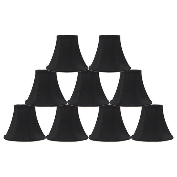 Urbanest Silk Softback Bell Chandelier Shade, 3″ Top × 6″ Bottom × 5″ Slant Height – Replacement Lamp Shades for Chandelier, Pendant Light, Wall Sconce & Small Table Lamp, 9 Pieces, Black