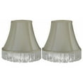 thumbnail image 1 of Urbanest Silk Bell Lamp Shade, 5x9x7", Cream With White Fringe, Set of 2, 1 of 5