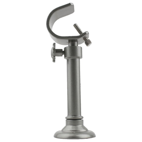 Urbanest Single Curtain Rod Bracket for 1" and 7/8" Drapery Rod, Adjustable Wall Mount Curtain Rod Holder, Heavy-Duty Metal Curtain Hardware, 1 Pc, Pewter